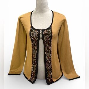 Vintage Koret Y2K Babydoll Open Front Sweater Cardigan Top